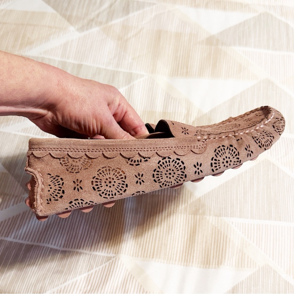 Coach Mauve Floral Cutout Loafers - Picture 2 of 8